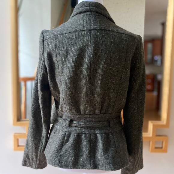 🍁Vintage Banana Republic Petalum Blazer Jacket olive green front button and belt - Picture 3 of 13